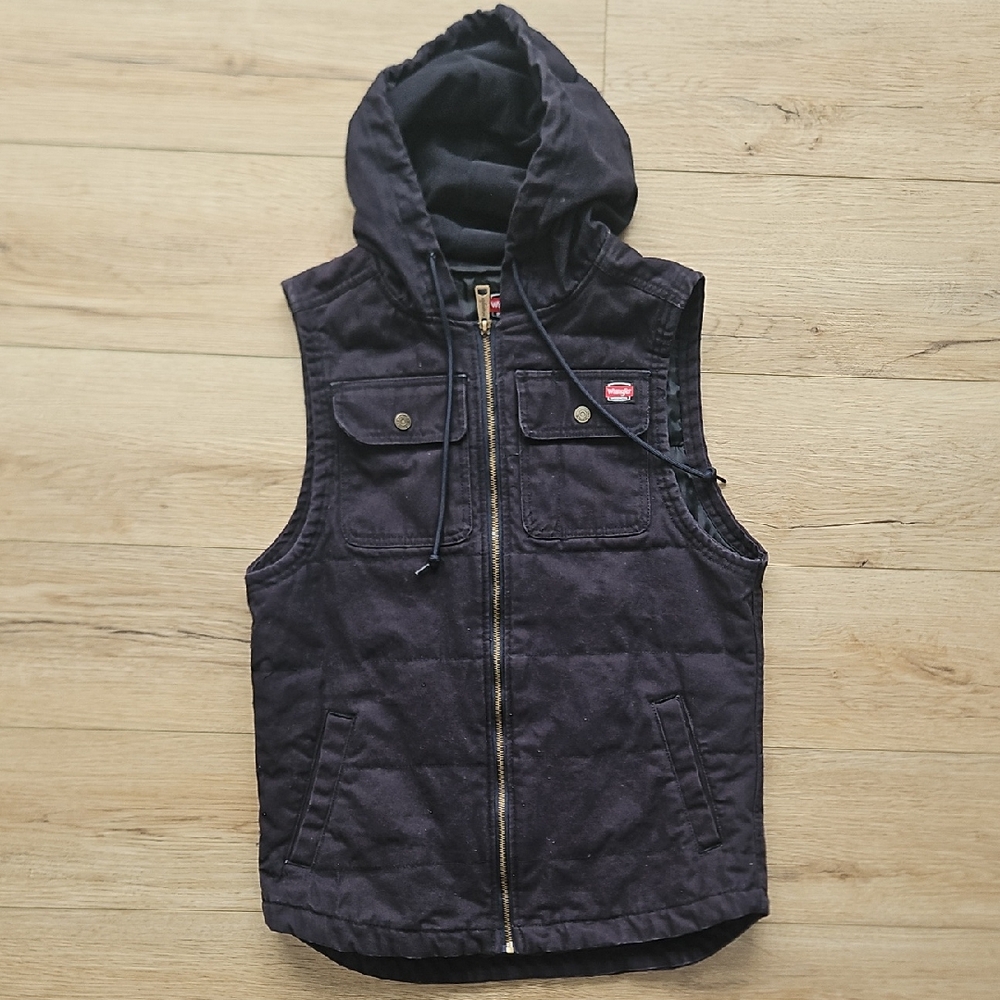 Men's Hooded Sleeveless Jacket Vest - Navy